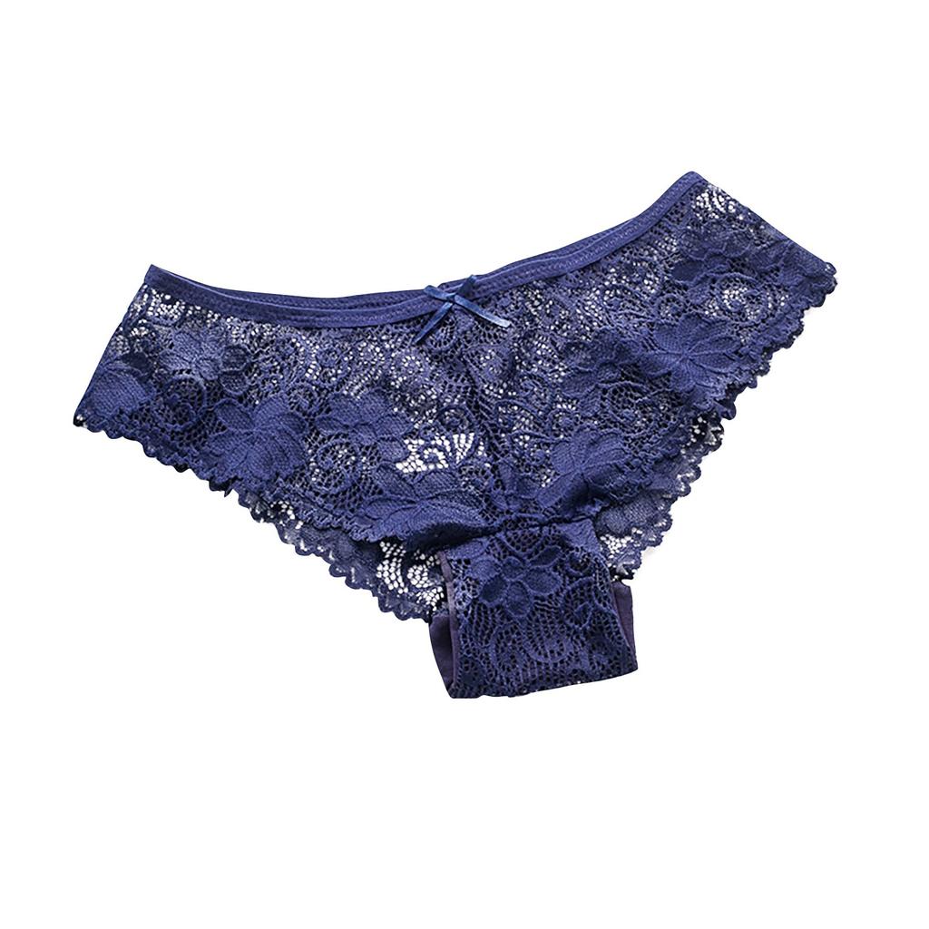 Women's Sexy Panties Color Hollow Out Flower Lace Low Waist Briefs