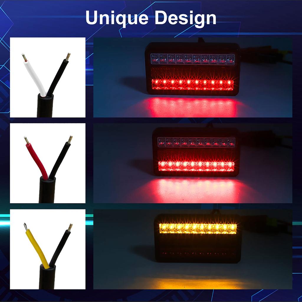 Aoling LKW Heck 12V Anhänger 20 Rot Gelb Signalleuchte Anhänger Set Lichter, Heck, LEDs, Hoch/Niedrig + Brems-/Stand-/Blinklicht Reflektoren, LKW, Traktor, Boot,