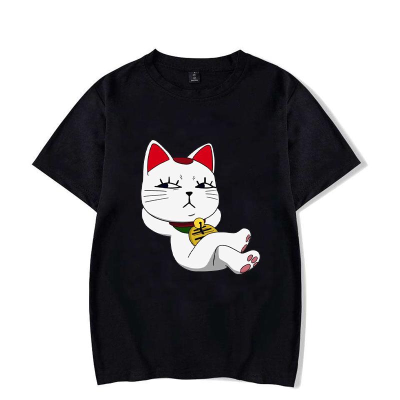 New Funny Lucky Cat T Shirt Unisex Short Sleeve O Neck Summer Casual Dandadan Printing T-shirt Top Tee