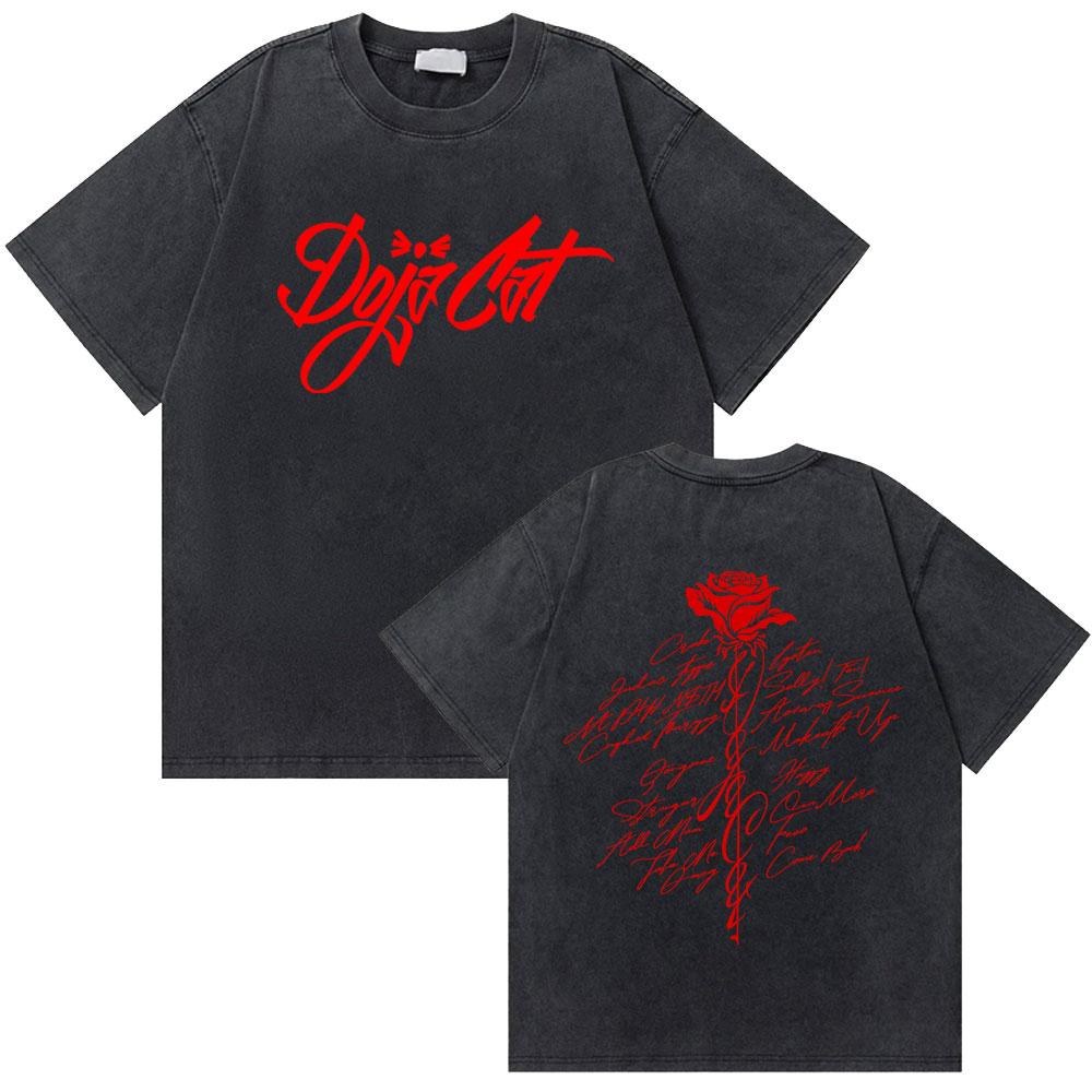 Washed Vintage Rapper Doja Cat Say So Graphic Tshirts Men Women Hip Hop Oversized T Shirt Male Fashion Casual Short Sleeve Tees