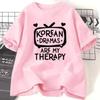 K-Drama Tričko Dámské Korejské Drama Tričko Krátký Rukáv Dámské Street Casual Dámské Tričko