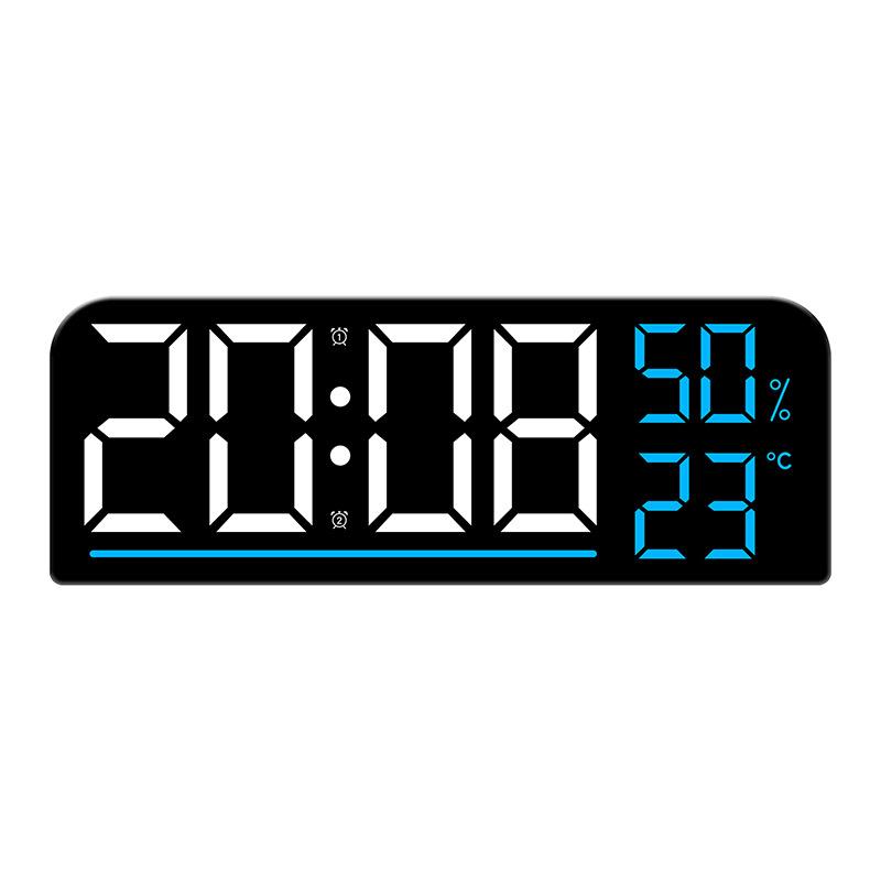 Creative Large Screen Multifunctional LED Alarm Clock with Temperature & Humidity, Minimalist Stylish Wall Clock, New 8027