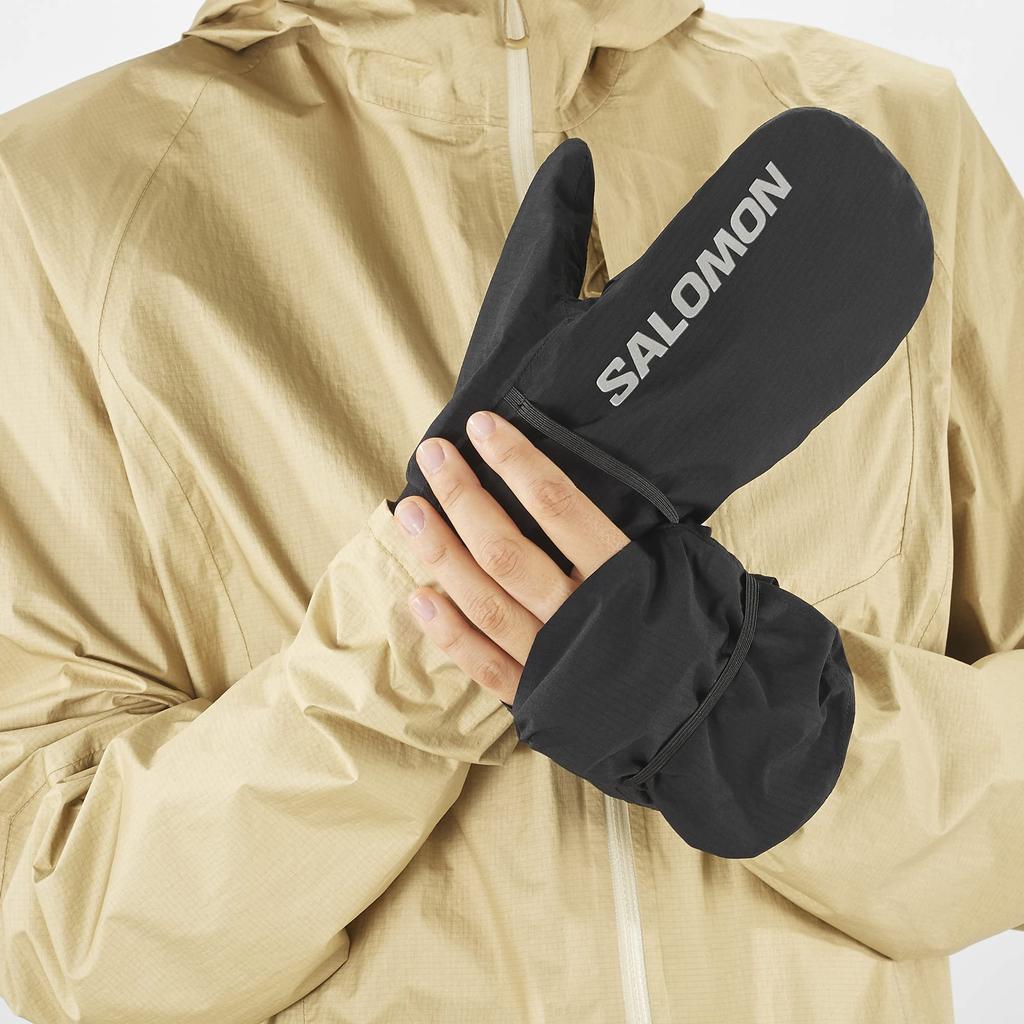 SALOMON Bonatti Waterproof Mitten Unisex Outdoor Mitten Deep Sizes Gloves, LC2052000, Black, XS/S