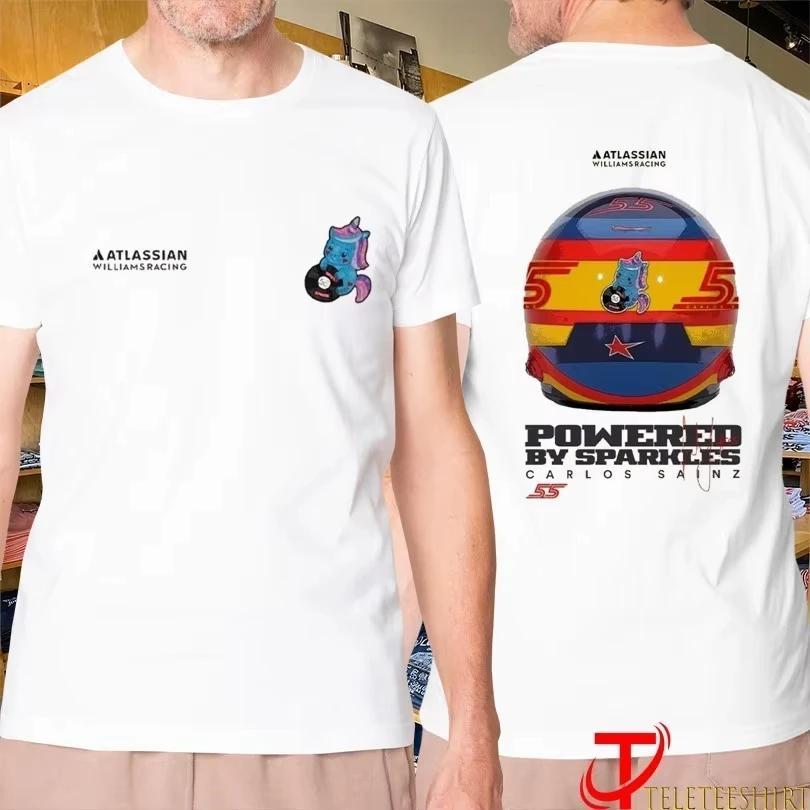 2026 Горячая Распродажа Новые Футболки Atlassian Williams Racing Powered By Sparkles Carlos Sainz Единорог 4XL