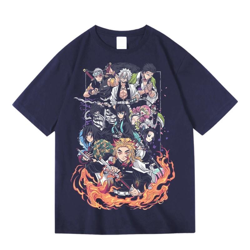 Two-dimensional Animation Ghost Extermination Blade Post Cartoon Peripheral Printing Summer Men's and Women's T-shirts