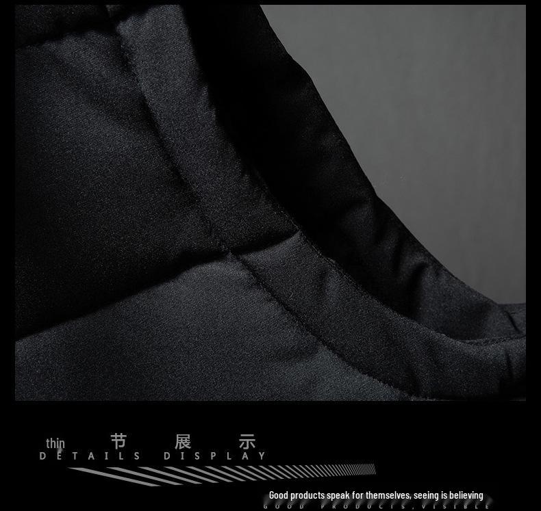 Men's Korean-Style Sleeveless Cotton Vest with Removable Hood, Warm & Trendy for Autumn and Winter.