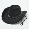 Wool top hat Jazz hat Tide autumn and winter European and American British hat Gentleman's hat Women's big along the chain Shanghai beach felt hat