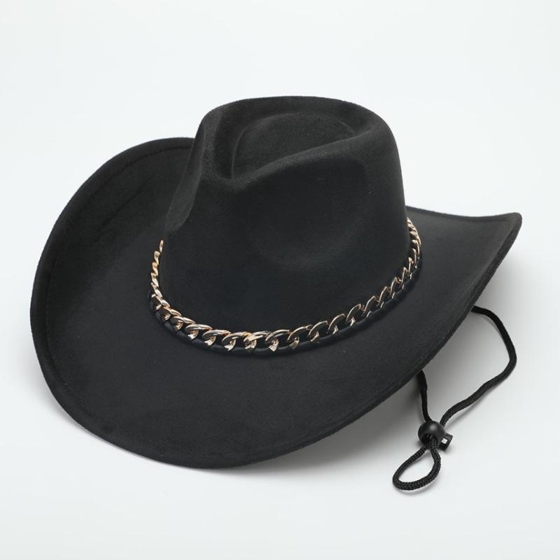 Wool top hat Jazz hat Tide autumn and winter European and American British hat Gentleman's hat Women's big along the chain Shanghai beach felt hat