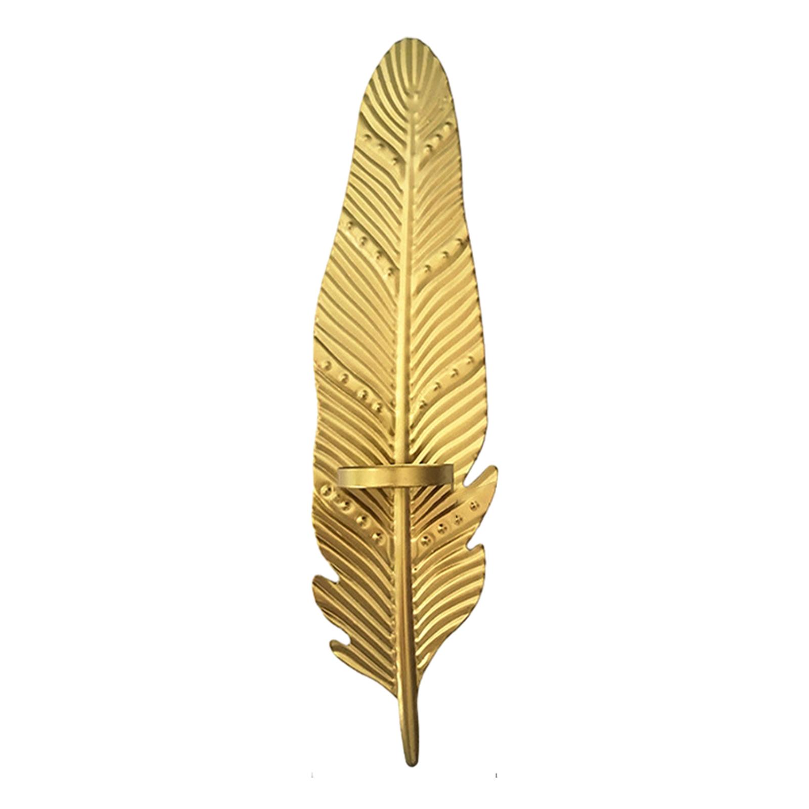 

Metal Leaf Wall Hanging Sconce Candle Holder Decorative Tealight Holder Golden Color for Home Porch Decor Sturdy Stylish