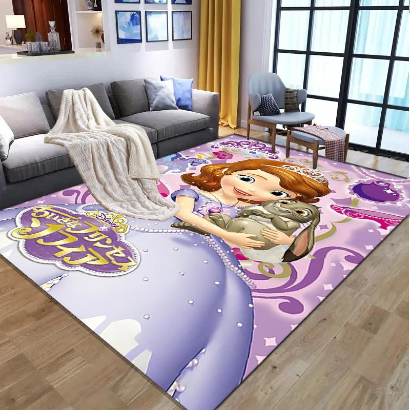 Sofia the First Pattern Rug, Indoor/Outdoor Mat, for Picnic, Gameroom, Bedroom, Office, Living Room, Home Decor Carpet, Birthday Gift