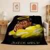 Retro Juice WRLD 999 Legende Rapper Star Flanelldecke Weiche Warme Überwurfdecke für Schlafzimmer Wohnzimmer Bett Reise Camping