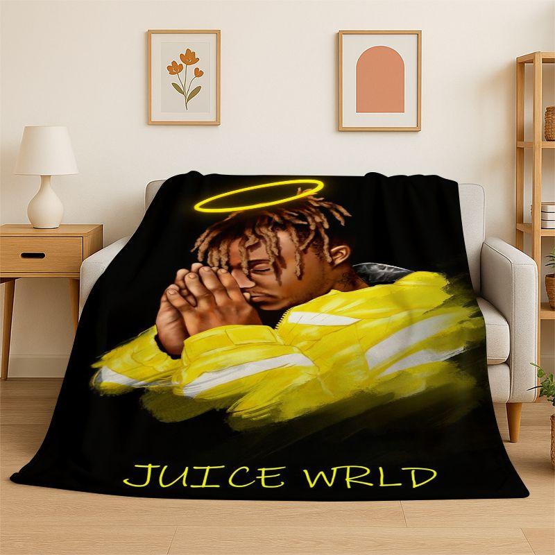 Retro Juice WRLD 999 Legende Rapper Star Flanelldecke Weiche Warme Überwurfdecke für Schlafzimmer Wohnzimmer Bett Reise Camping