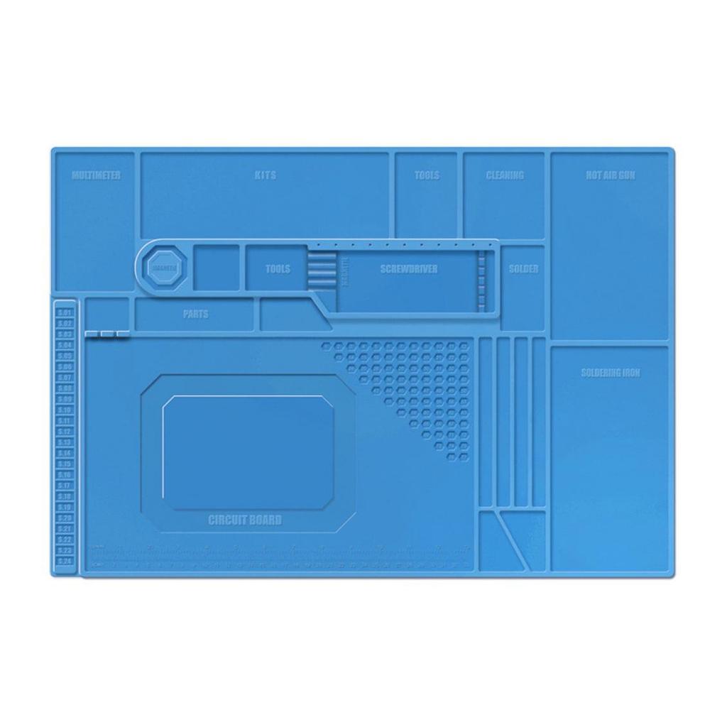 Magnetic Silicone Repair Mat for Mobile Motherboards – Heat-Resistant with Screw Positions for Soldering and Hot Air Tools