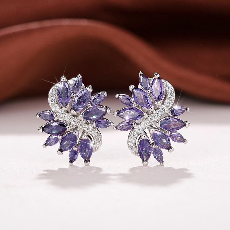 Gorgeous Women's Stud Earrings Full with Dazzling CZ Stone Sparkling Ear Piercing Earrings Party Jewelry Drop Shipping