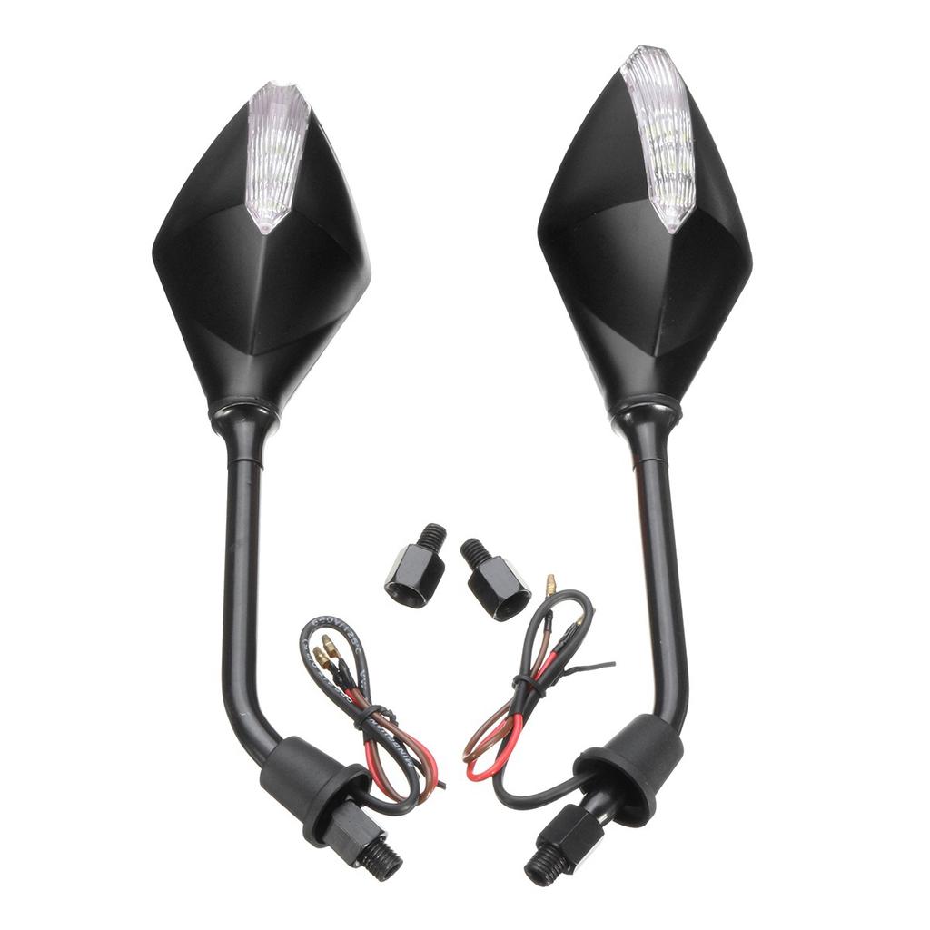 2PC ED Turn Signal Indicators Motorcycle Rearview Side Mirrors Moto For Honda