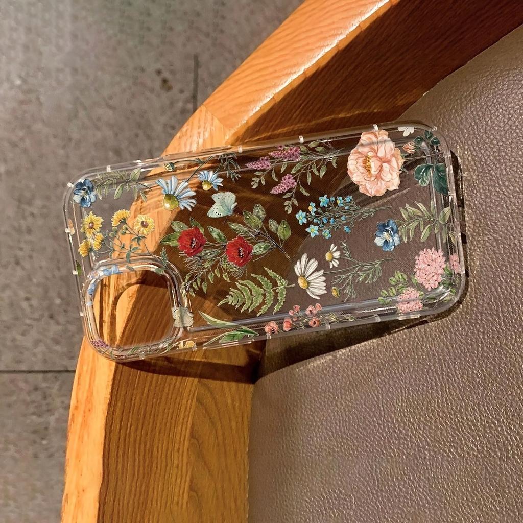 Floral Pattern Printed Phone Case, Suitable for iPhone 17, 16, 15, Plus, Pro, Max Series Phones - Suitable for Use As a Gift