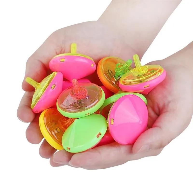 5 Pack Led Flashing Mini Spinning Tops Multicolored With Gyroscope Kids Novelty Bulk Spin Toys Party Favors Gifts