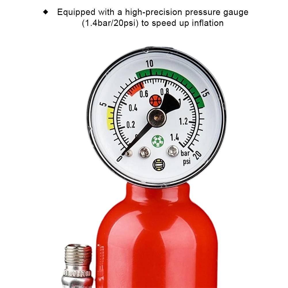 Portable Handheld Ball Pump with Pressure Gauge and Manual Inflation Pump Suitable for Ball Sports and Pneumatic Accessories