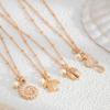 AE  Set Summer Necklace for Layering Styling Pendant Shell Tortoise Seahorse Neck Chain Iron Alloy Jewelry Gift Pcs