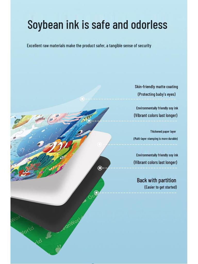 Ocean Exploration Cartoon Jigsaw Puzzle for Ages 3-6 | Educational Toy & Gift for Kids