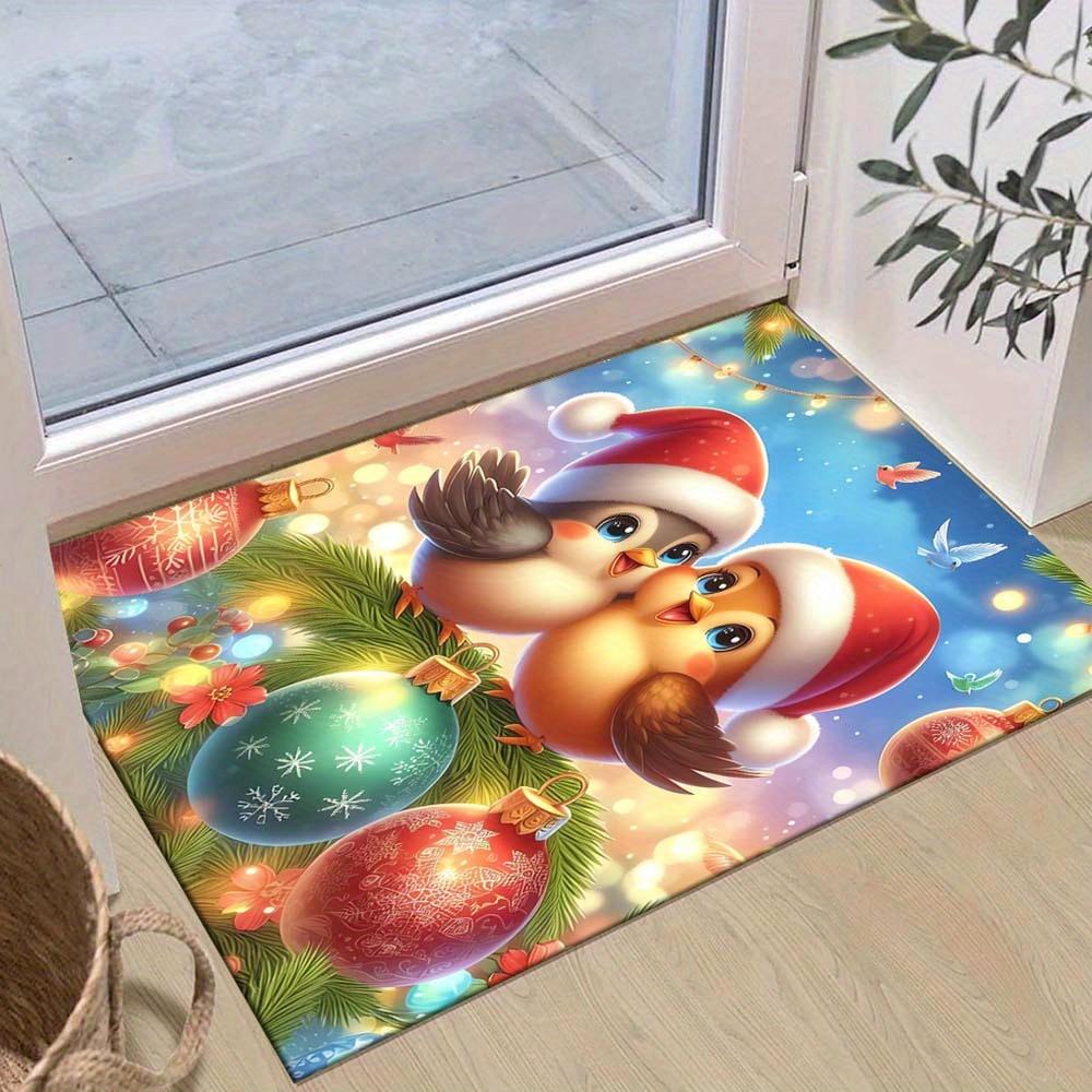 

1pc Happy Christmas Bird Area Rug, Slip-Resistant, Easy-Clean, Stain-Resistant, Perfect for Cozy Living Rooms, Bedrooms, Kitchens, Offices, 60cm by 90cm