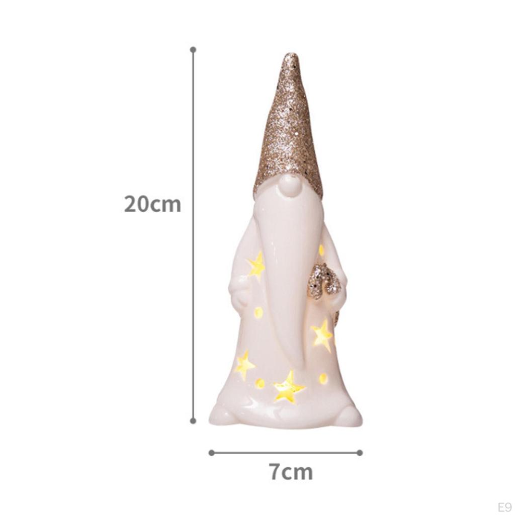 Ceramic Lighted Christmas Statue, Warm Light Table Decoration, Decorations