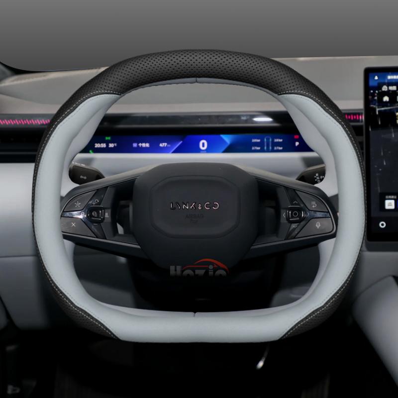Leather Car Steering Wheel Cover for Lynk Co 02 Z20 2025 Accessories