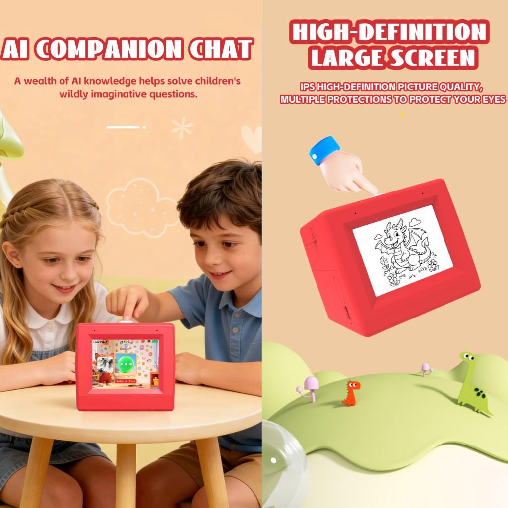 Q15 AI Thermal Printer Voice-Activated Pattern Printing A Creative DIY Toy for Parents and Kids Black