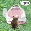 2Pcs Hamster Carrier Cage Clear for Small Animals Chinchilla Dwarf Hamster