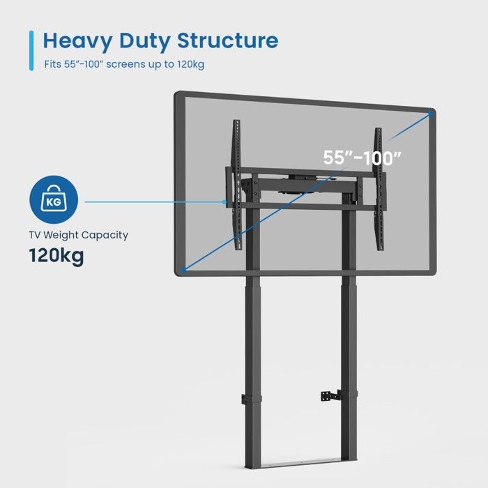 Support TV Ewent EW1549 2,54 m (100") Noir