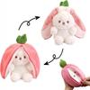 Reversible Bunny Strawberry Plush ToyBunny Stuffed Animal for Boys and Girls (Strawberry7.87 Inches)