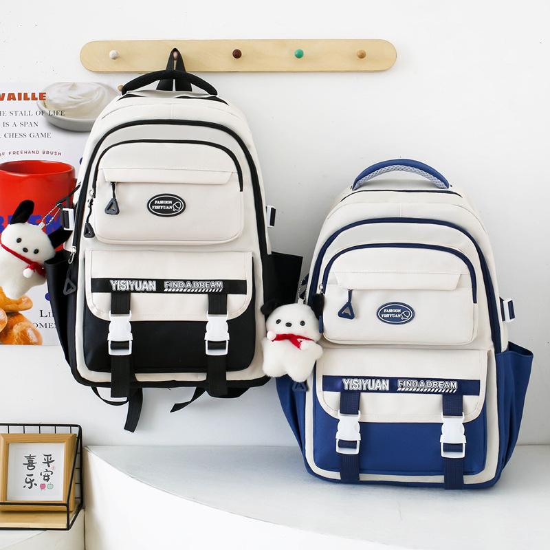 Schoolbag Large Capacity 1011 Nylon Five-piece School Bag Women's Simple Tooling Junior High School Backpack College Style Leisure Backpack