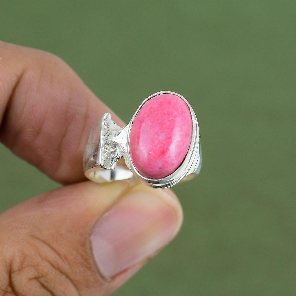 Thulite Ring 925 Sterling Silver Ring Very Pretty Gemstone Jewelry Elegant Ring Handmade Brand New Ring Gift For Wife Available In Ring Size