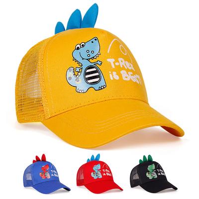 Children Letter Dinosaur Printing Adjustable Breathable Mesh Baseball Hat Spring Summer Outdoor Leisure Hats Travel Accessories for Boys Girls Caps
