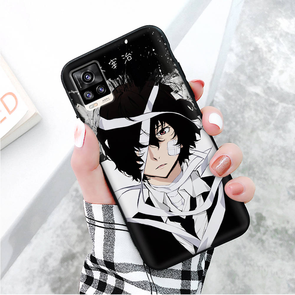 Black Case for Xiaomi Redmi 13C Note 9 iPhone XR 7 8 14 15 11 12 13 X XS Pro Max Samsung A25 S23 S24 FE Ultra Plus Dazai Osamu