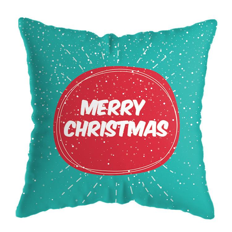 Cartoon Santa Claus Pattern Throw Pillow Cover With Short Plush Print Living Room Sofa Decoration Cushion Cover Pillow Covers