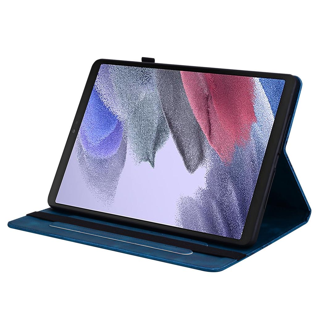 For Samsung Galaxy Tab A7 Lite 8.7-inch (T220/T225) Leather Case Heart Imprint Foldable Stand Card Slot Stylus Holder Tablet Cover