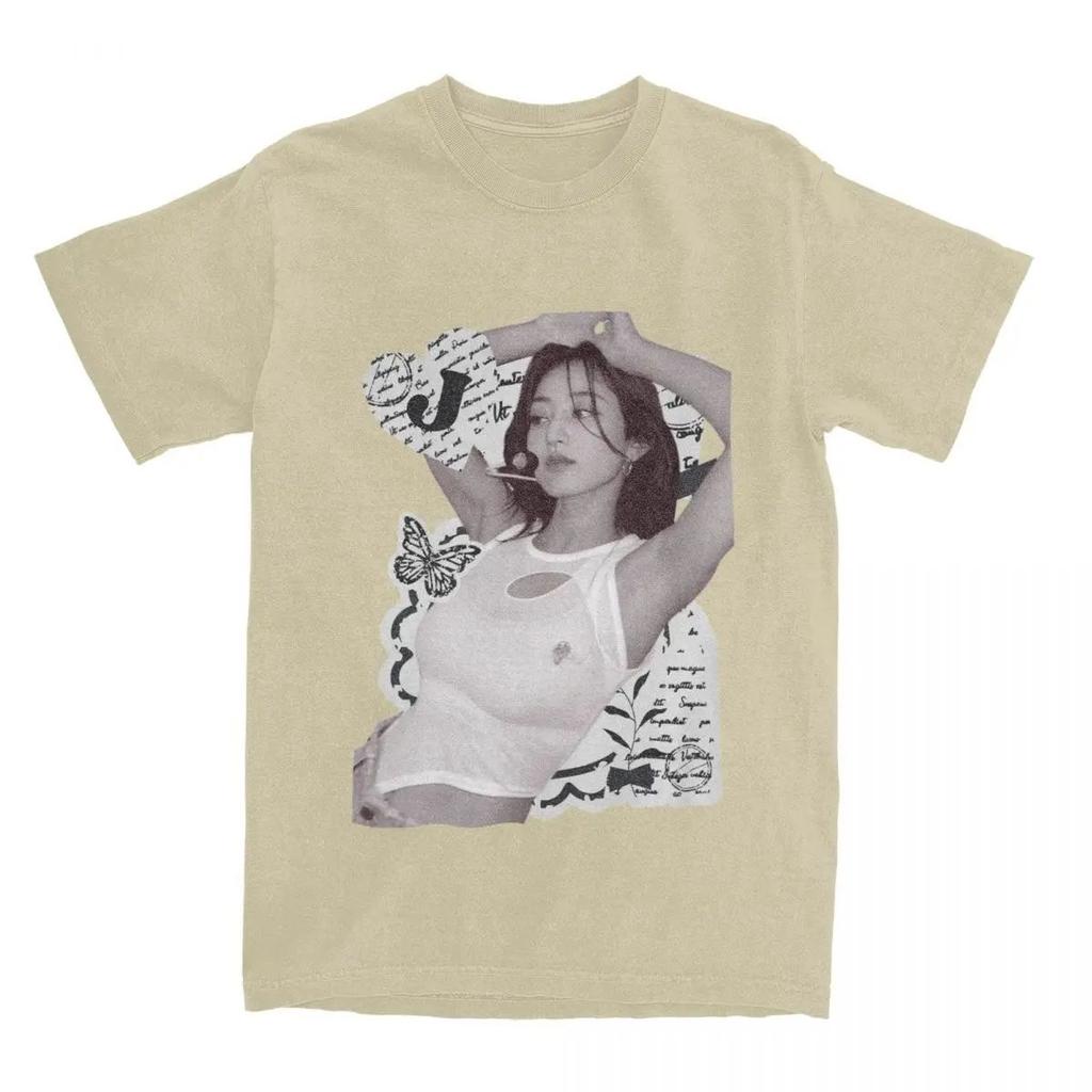 High Quality Summer Hip Hop Rock Twice Park Jihyo T-Shirt Men's Cotton Tops Aesthetic Round Neck Short Sleeve Women