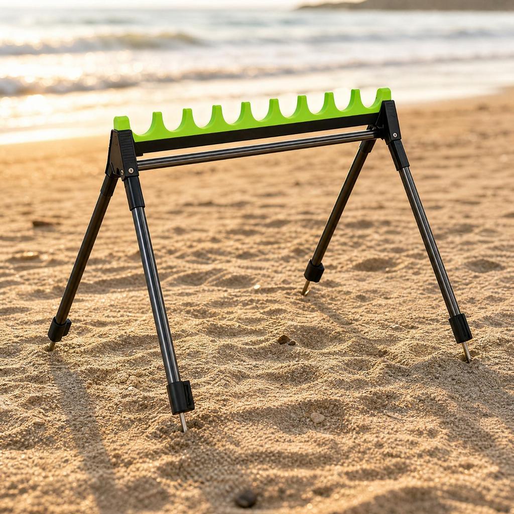 Adjustable Aluminum Fishing Rod Rack Folding with Extendable