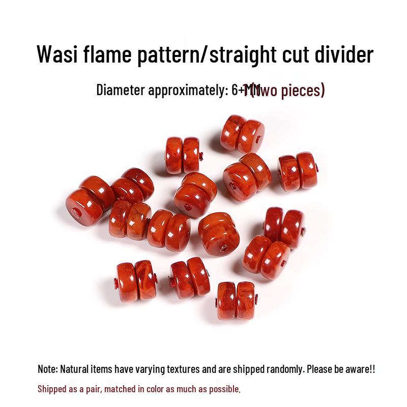 Южный Красный Агат Бусины-разделители с узором  Пламя  для браслетов DIY
