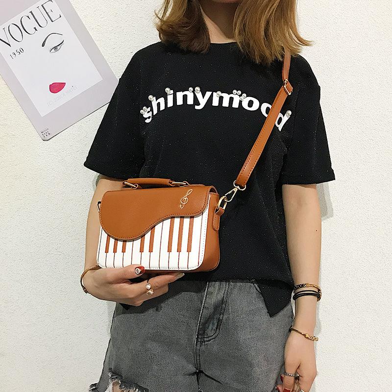 Women 2025 Piano Women's Bag Fashion Korean Version One Shoulder Crossbody Piano Keys Small Square Bag Women's Bag