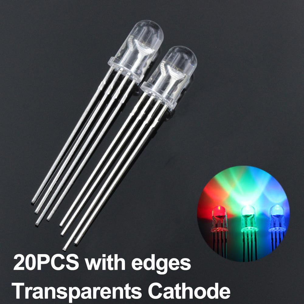 

SAMIROB 4Pin 5mm RGB LED Diode F5 Common Cathode Anode 20/100/1000Pcs Tricolor LED Light Emitting Diode