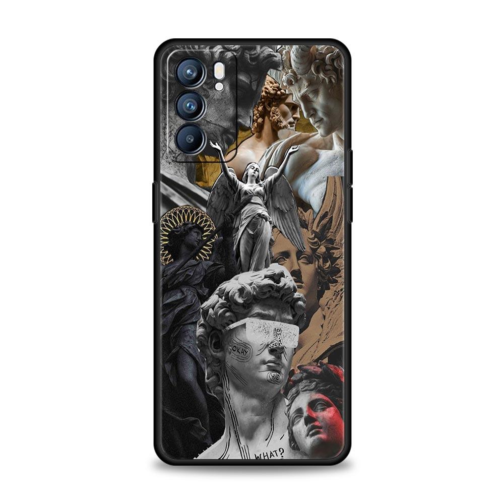 Fashion Ancient Greek Statues Phone Case For Oppo Reno 13 12 11 10 7 F Find X5 X6 A98 A80 A79 A78 A57 A54 A31 A17 Pro Soft TPU