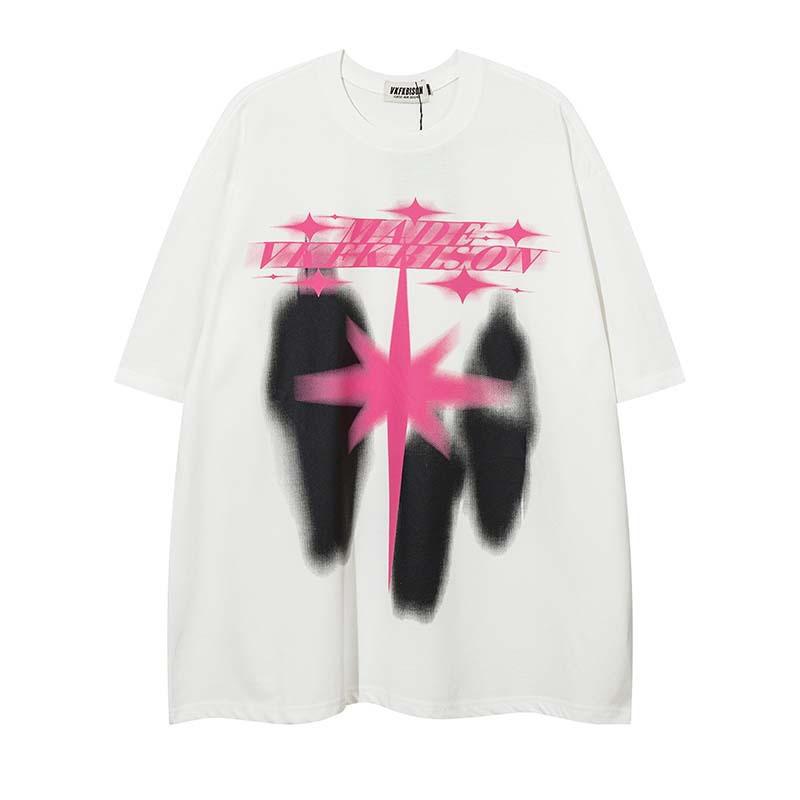 New hip-hop street short-sleeved summer creative bottoming shirt pure cotton T-shirt