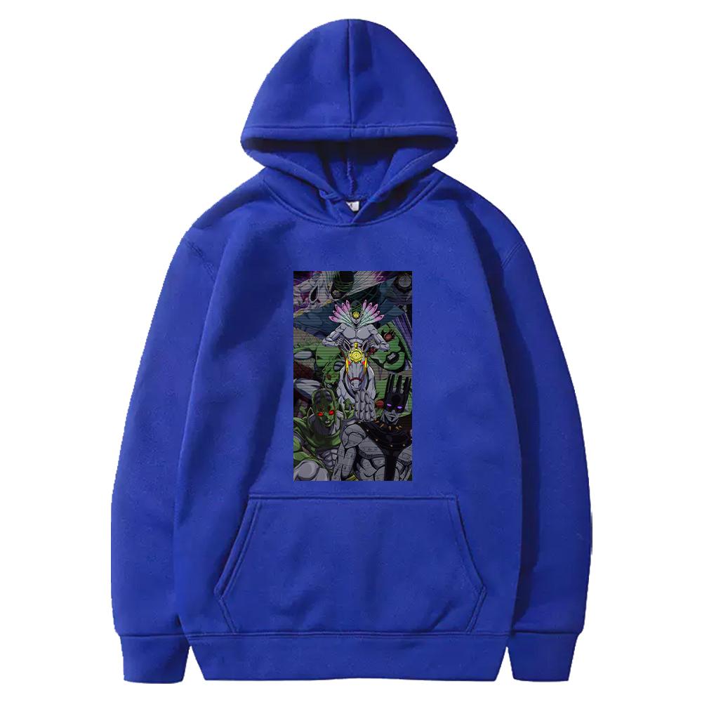 Hot Anime JoJo's Bizarre Adventure Made In Heaven Graphic Hooded Men Women Manga Hoodie Plus Size Streetwear Harajuku Sweatshirt