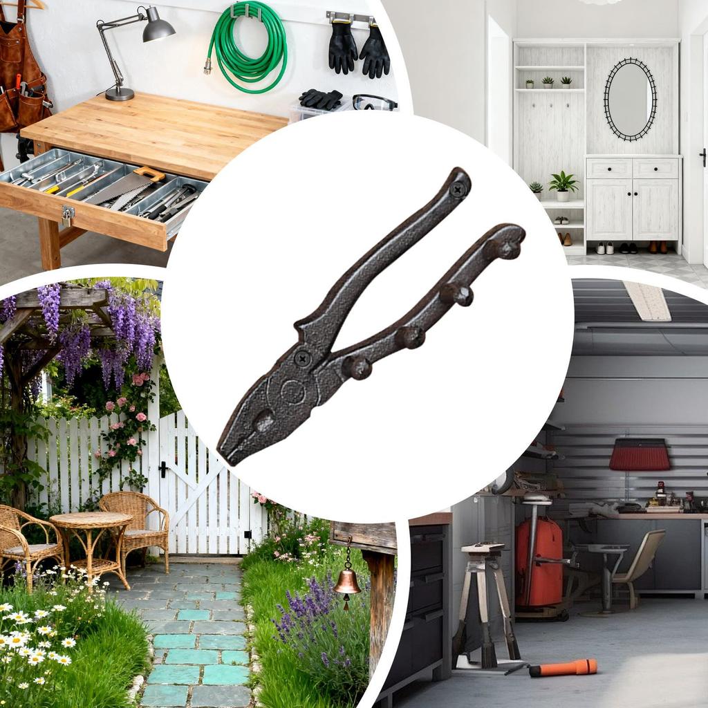 Cast Iron Hooks For Wall Plier Shape Vintage Key Hanger Rustic Key Hanger Holder For Homeowners DIY Enthusiasts Mechanics