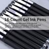 Black Gel Ink Rollerball Pens 1.0mm Gel Pens 2-in-1 Stylus Pens 1.0mm Medium Point Pen for Office, Black Gel Ink(18 Pack-Black)
