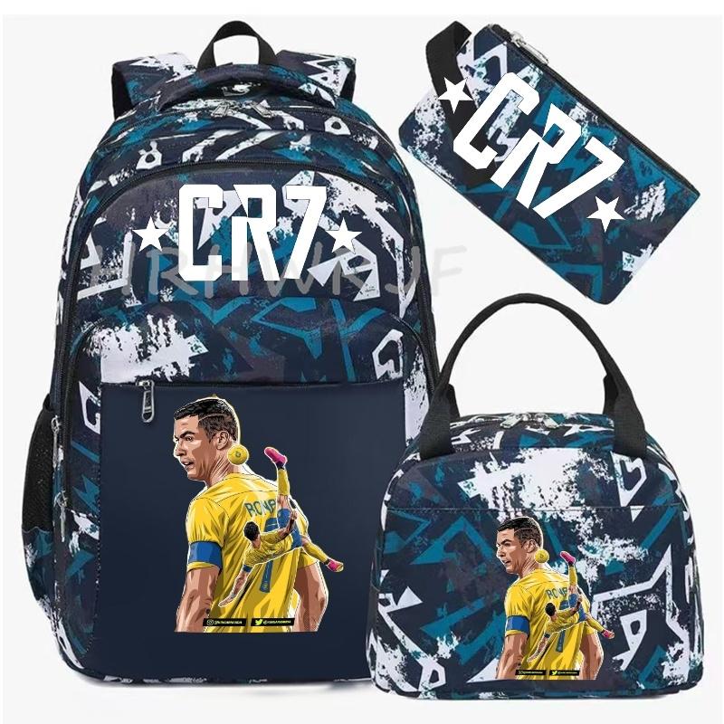 Sports CR7 Camouflage Backpacks With Lunch Bag Men&Women's Casual Canvas School Bags Simple Dual-Shoulder Bag Laptop Travel Bag
