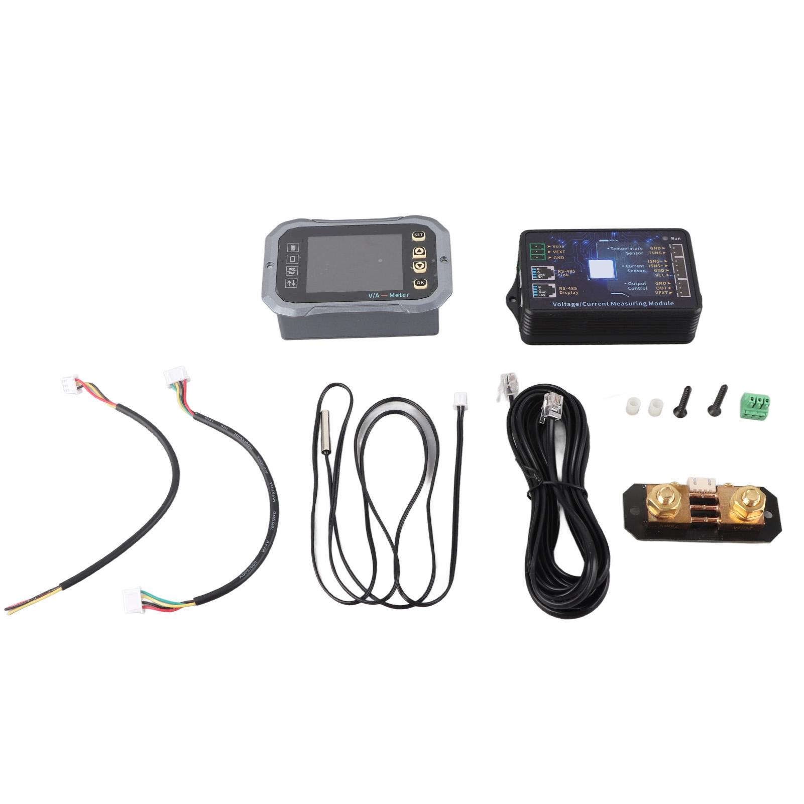 

100A Розумний монітор акумулятора з шунтовим кольоровим екраном Кулонометр для автофургонів Напруга Струм Потужність Ємність