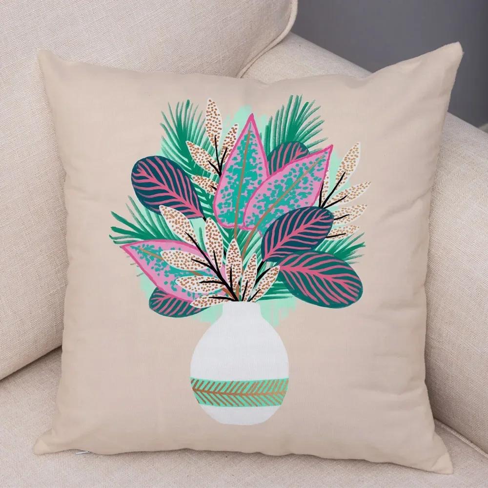Nordic Style Plant Tree Cushion Cover Decor Geometric Abstract Modern Art Pillow Case for Sofa Home Super Soft Plush Pillowcase